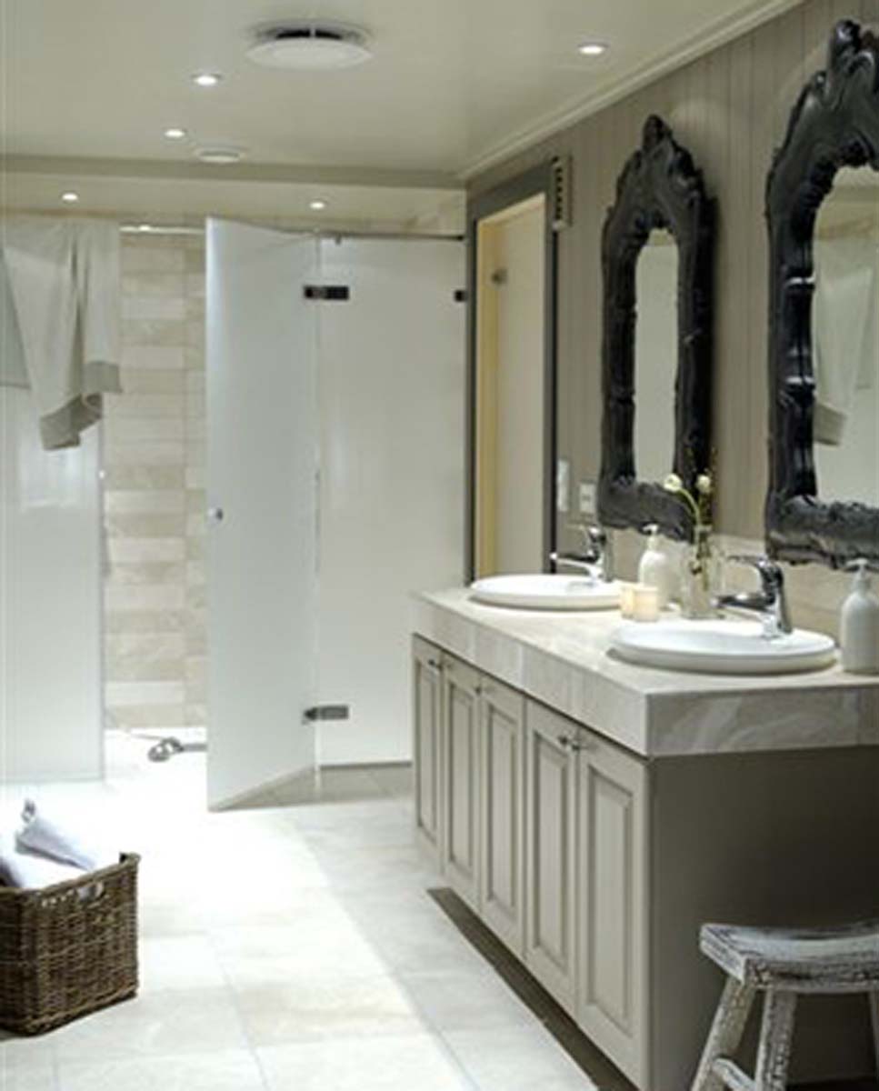  Bathroom with large shower. 